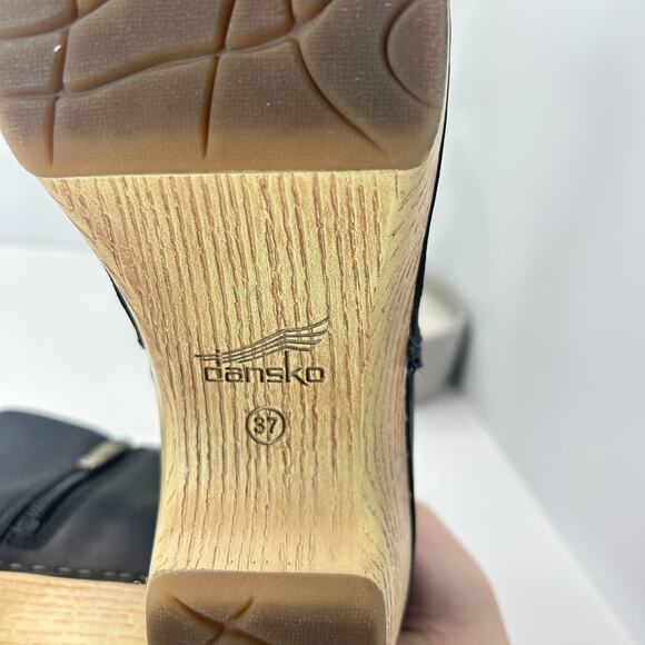 Dansko Lizanne Leather Boot Black Side Zip Round Toe Women's 6.5/EU 37 NWOB - Picture 9 of 9